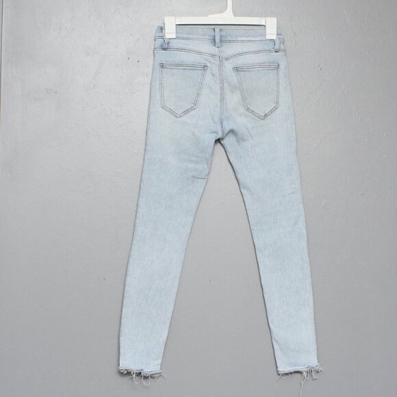 Current Elliott light wash distressed raw hem skinny jeans - Picture 2 of 3
